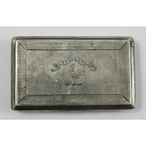 36 - A Victorian silver snuff box, by Nathanial Mills, Birmingham 1840, of rectangular form with engine t... 