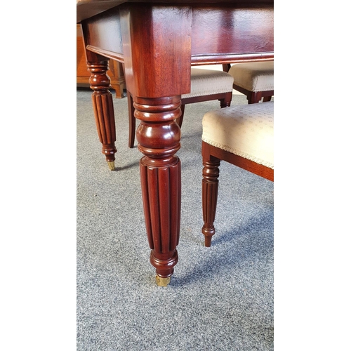 451 - A Victorian style mahogany extending dining table with eight chairs, by John Mason of Lockington, c.... 