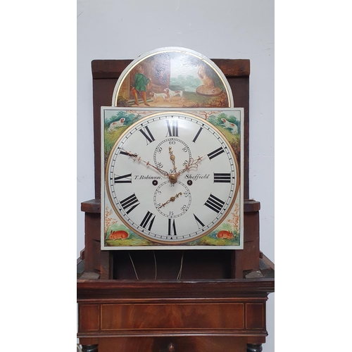 441 - Thomas Robinson Jnr., Sheffield, a Victorian mahogany eight day painted dial longcase clock, the 13 ... 