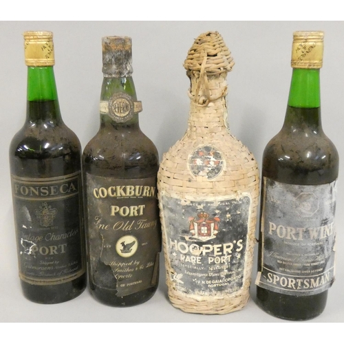 265 - Hooper Rare Port, in a rattan case, Fonseca Vintage Character Port, Coburns Fine Old Tawney Port, Sp... 