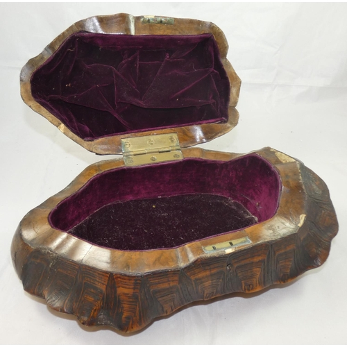 228 - A Victorian tortoise shell jewellery box, with hinged lid opening to reveal a velvet interior, lock ... 