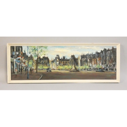 403 - Leonard Kingswood, Cornwall 20th century, a pair of London street scenes, signed, oil on board, 32 x... 