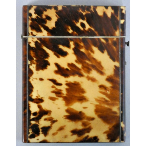 226 - A Victorian tortoiseshell card case, 10.5 x 8 x 1.5 cm.