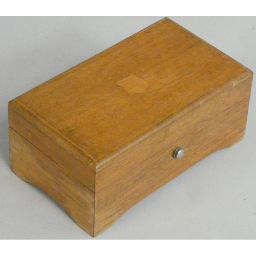 236 - A Thorens Swiss made pre Reuge cylinder music box, playing three airs, 17 x 10 x 7 cm.