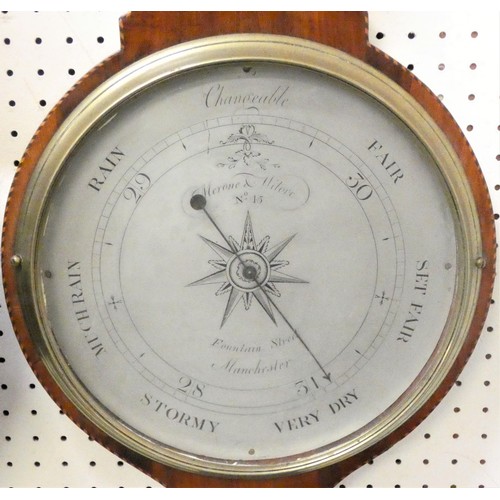 444 - Merone & Witore, an early 19th century mahogany wheel barometer, the 10