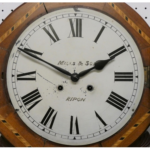 434 - Mills & Son, Ripon, a Victorian drop dial wall clock, the 12