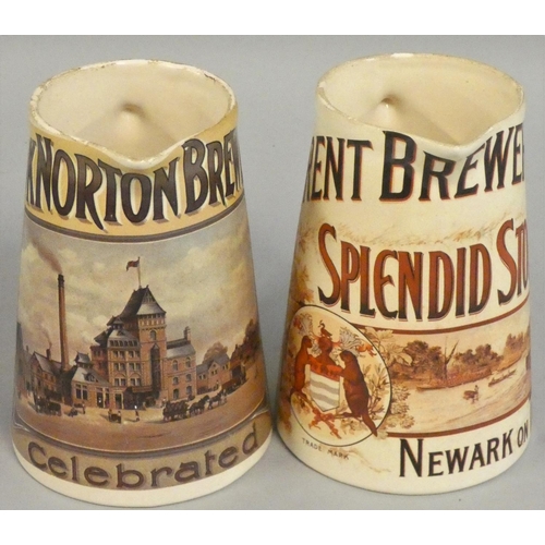 329 - Of brewery interest; a Hook Norton four pint beer jug, 22 cm and another similar for Trent Brewery, ... 