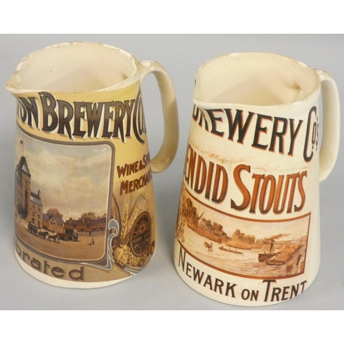 329 - Of brewery interest; a Hook Norton four pint beer jug, 22 cm and another similar for Trent Brewery, ... 