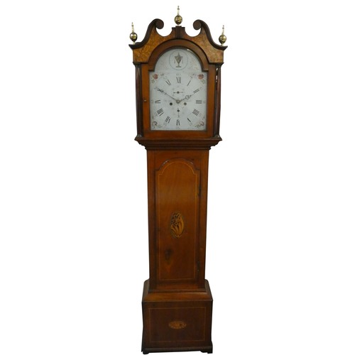 439 - Chas. Low, Arbroath, a Victorian Scottish mahogany eight day painted dial longcase clock, the 13