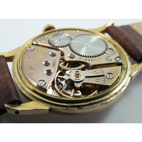 170 - Omega - an 18ct rose gold manual wind gentleman's wristwatch, ref 14707 - 7, c. 1960, the silvered t... 