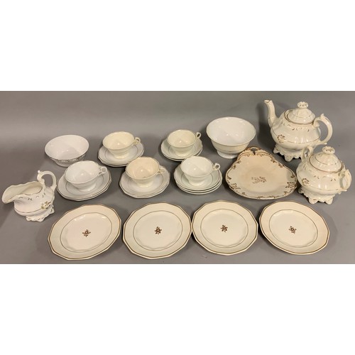 330 - A quantity of Rockingham style teaware, to include ten side plates, teapot, milk jug, five teacups, ... 