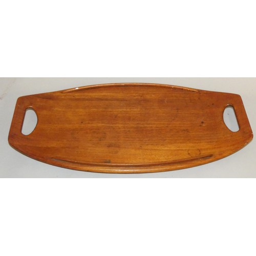 246 - Jens Quistgaard for Dansk Design, a teak oval two handled tray, c.1950s, stamped 801, Dansk, Designs... 