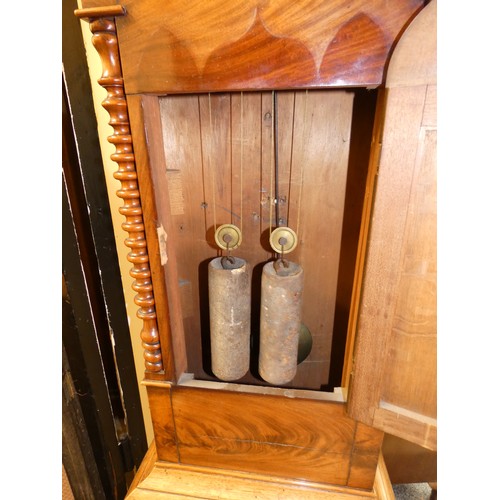 443 - William Flint, Driffield, a Victorian 8 day painted dial oak and mahogany longcase clock, the 13