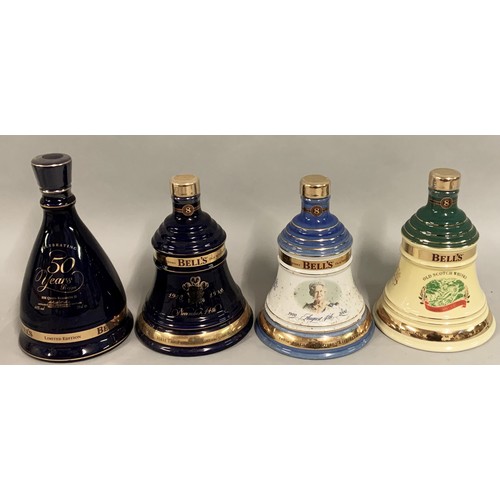 280 - Bells Whisky commemorative decanters by Wade, including Christmas 1998, Queen Elizabeth 50 year reig... 