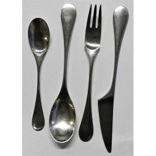 244 - Nanny Still for Hackman, Finland, a stainless steel part canteen of Mango cutlery, comprising twelve... 