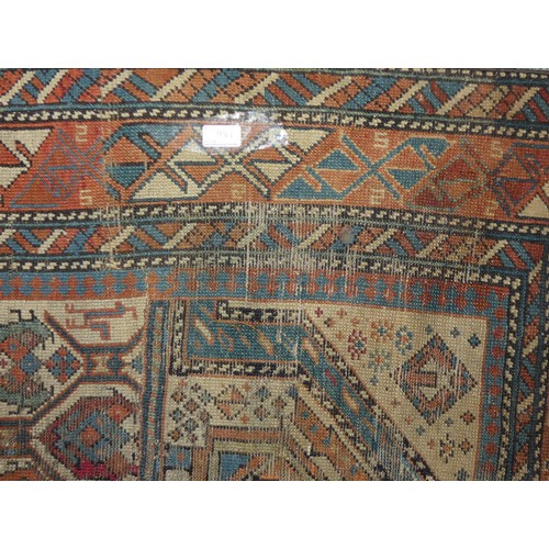 186 - A Persian prayer rug, 125 x 91 cm together with a saddle rug with tassels to one side, 165 x 31 cm (... 