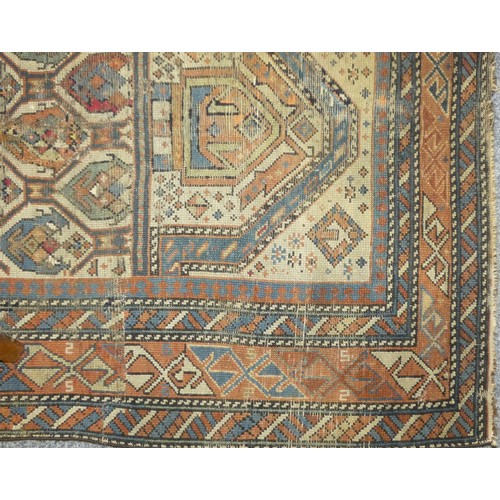 186 - A Persian prayer rug, 125 x 91 cm together with a saddle rug with tassels to one side, 165 x 31 cm (... 