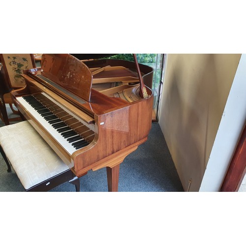 502 - A Kemble baby grand piano in a mahogany case, retailed by Harrods, reference number 69981, c.1979, w... 