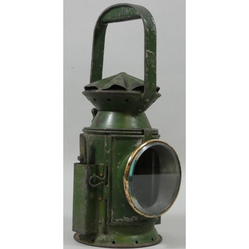 247 - A WD three aspect hand held, green lamp applied plaque C. Eastgate & Son Ltd, Birmingham, 1944, broa... 