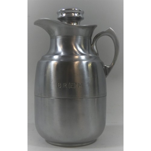 113 - A BR (M) aluminium thermos flask, model 29, inscribed, 20 cm.