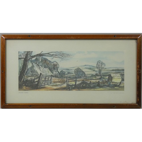 73 - A framed and glazed carriage print, Arundel, original frame, 28.5 x 53.5 cm overall.