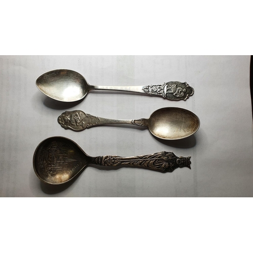 157 - A Hans Hansen Norwegian decorative spoon and two other spoons.