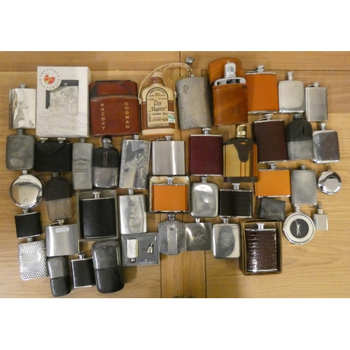 172 - Four EPBM hip flasks and a quantity of metal examples.