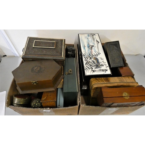 191 - A collection of wooden boxes and jewellery boxes.