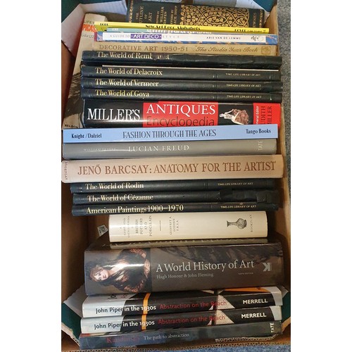 247 - Five boxes of art/antique related books. (5)