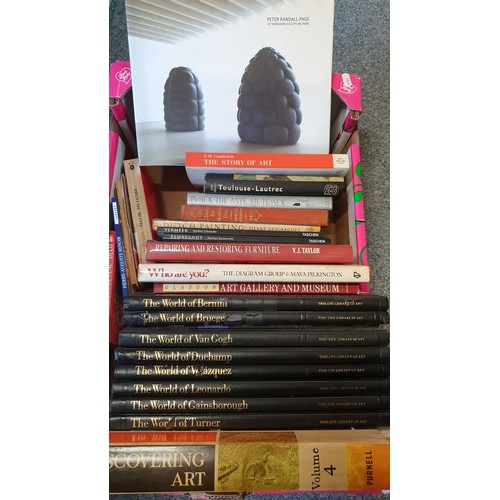247 - Five boxes of art/antique related books. (5)