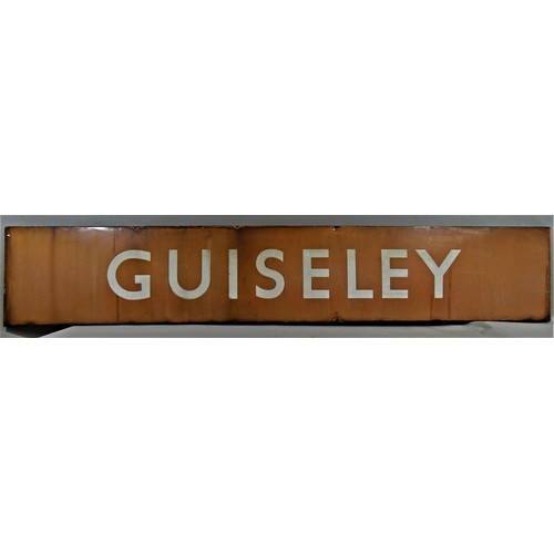 320 - A BR(NE) tangerine and white running in board, Guisley, 40 x 229 cm.