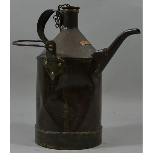 119 - A Lancashire/Yorkshire railway oil can, the body stamped LYR Barton, 30 cms