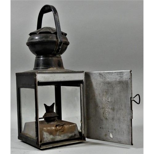 270 - A BR(E) hand lantern, with burner and a small hanging lantern, with burner (2).