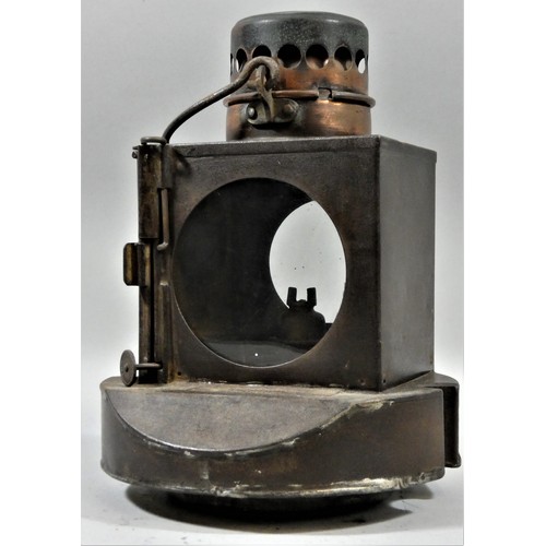 272 - A signal lamp, with burner, marked BARKSTON EAST and a LMS signal lamp, with burner (2).
Barkston Ea... 