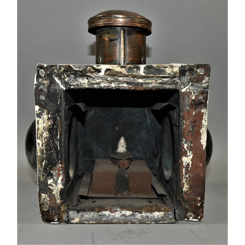 275 - A NER copper capped lamp with burner.