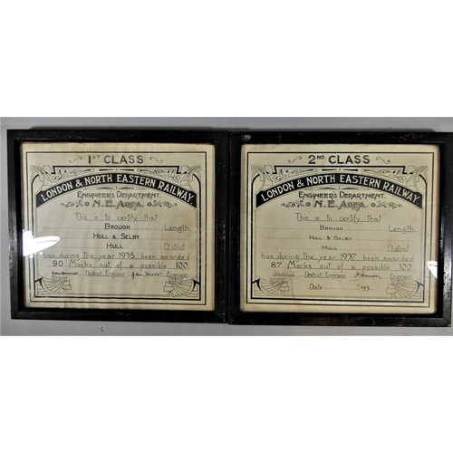 75 - Two Hamilton Ellis framed and glazed carriage prints, Travel in 1895 and Travel in 1905, a tin sign,... 