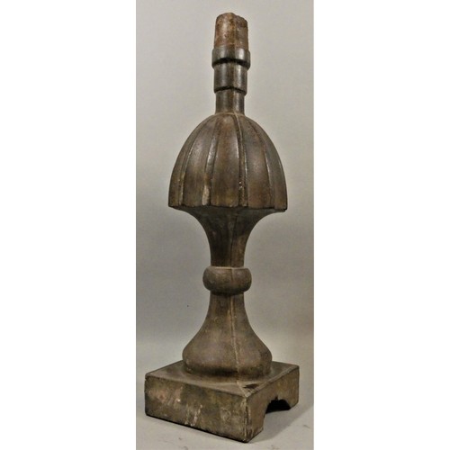 171 - A cast iron NER signal finial, from a slotted post signal.