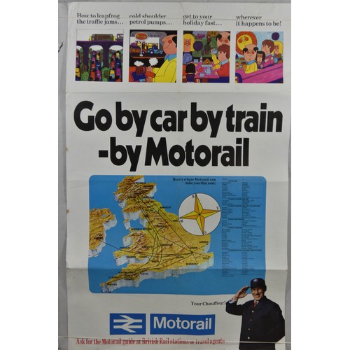 90 - Four original British Rail double royal posters, Travel by Motorail (2) and Intercity (2), issued ea... 