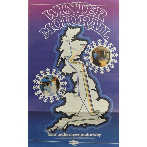 90 - Four original British Rail double royal posters, Travel by Motorail (2) and Intercity (2), issued ea... 