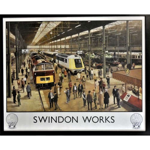 77 - Swindon Works, a print to commemorate the 150th anniversary in 1985, 54 x 66 cm and The Continent,  ... 