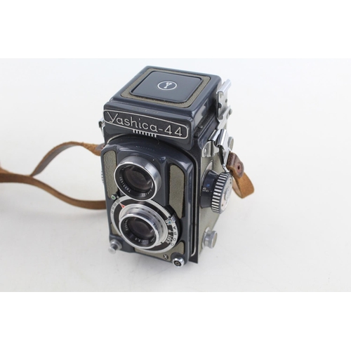 Yashica-44 TWIN LENS CAMERA Yashikor 60mm F/3.5 Lenses w/ Original