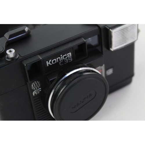 Konica C35 AF Auto Focus Range Finder Camera (All Black) Konica