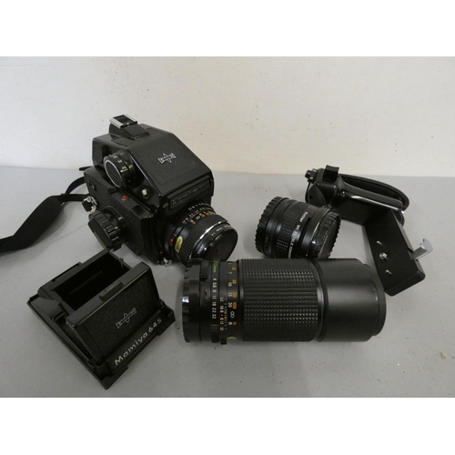 78 - Mamiya 645 Medium Format camera; with Mamiya-Sekor 80mm lens, Mamiya-Sekor 210mm lens, and other acc... 