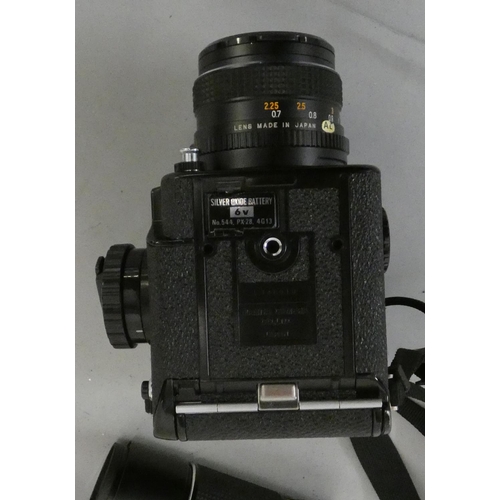 78 - Mamiya 645 Medium Format camera; with Mamiya-Sekor 80mm lens, Mamiya-Sekor 210mm lens, and other acc... 