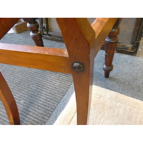 463 - A Victorian mahogany set of 4 serpentine fronted Campaign balloon back dining chairs, the front rail... 