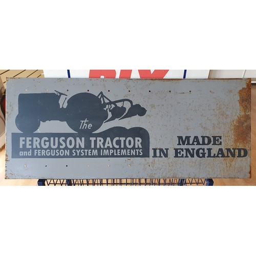 121 - A painted advertising sign for Ferguson Tractors, 37 x 90 cm.