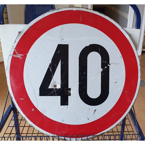 119 - An enamel 40 KPM pole mounted sign, diameter 60 cm.