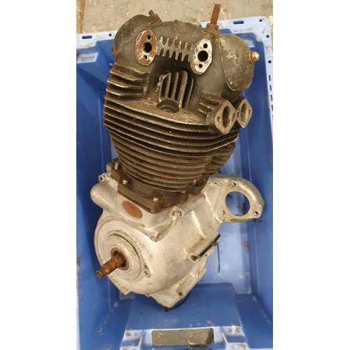 195 - A partial Norton Dominator engine, crankcases, L122 68922, also TB 723, crank, head, barrels,