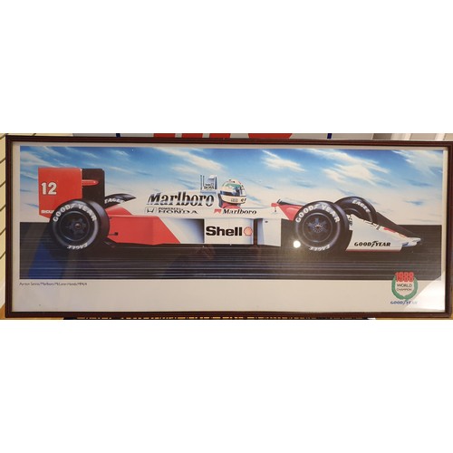 87 - Mika Hakkinen/Marlboro McLaren print, 35 x 90 cm.