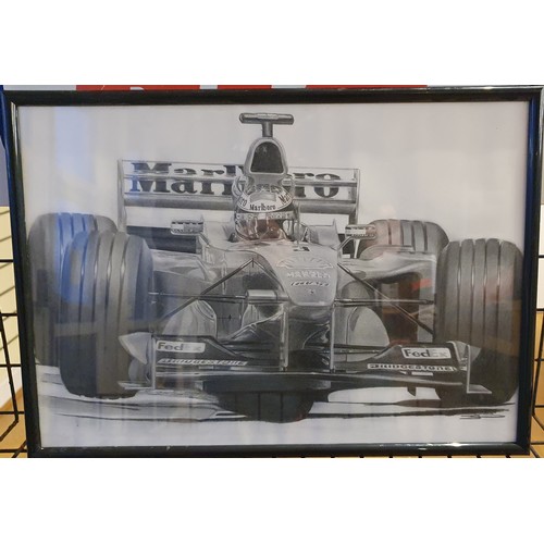 86 - Marlboro McLaren number 3 pastel, 29 x 41 cm.